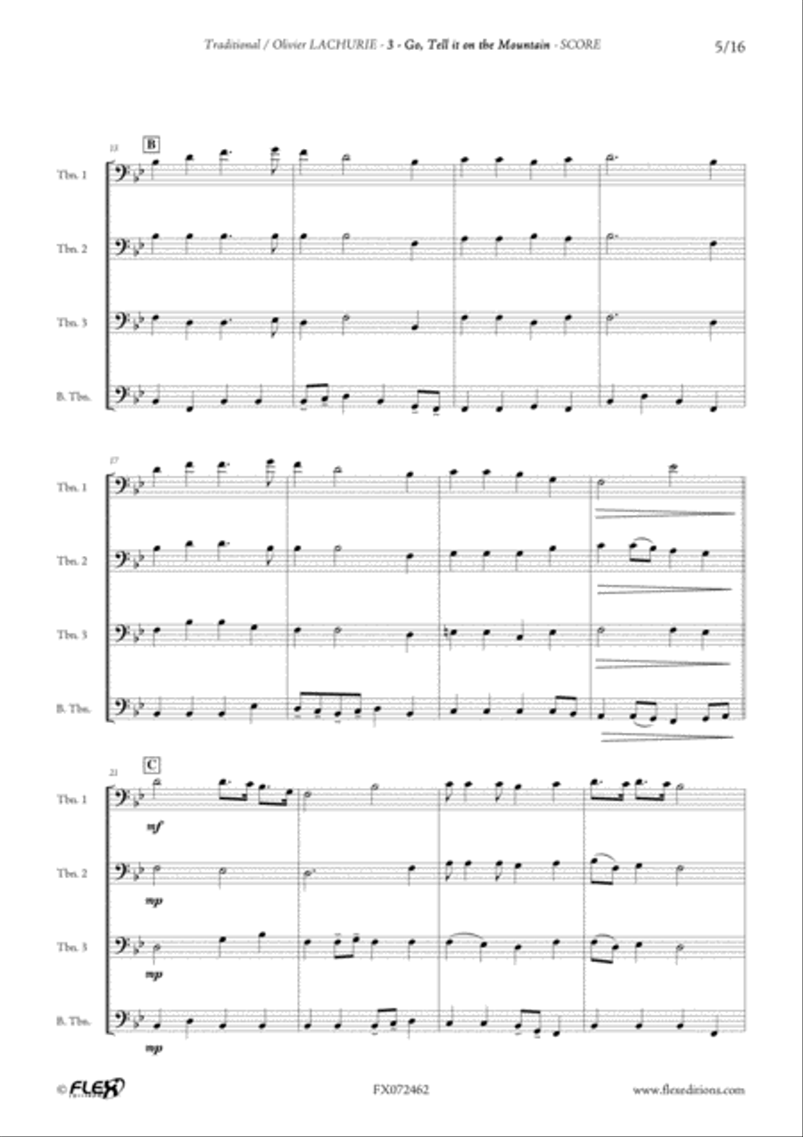 8 Chants de Noel Trombone Quartet scores gallery preview page 6