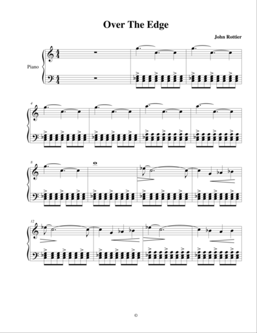 Over The Edge Over The Edge Piano Solo scores gallery preview page 1