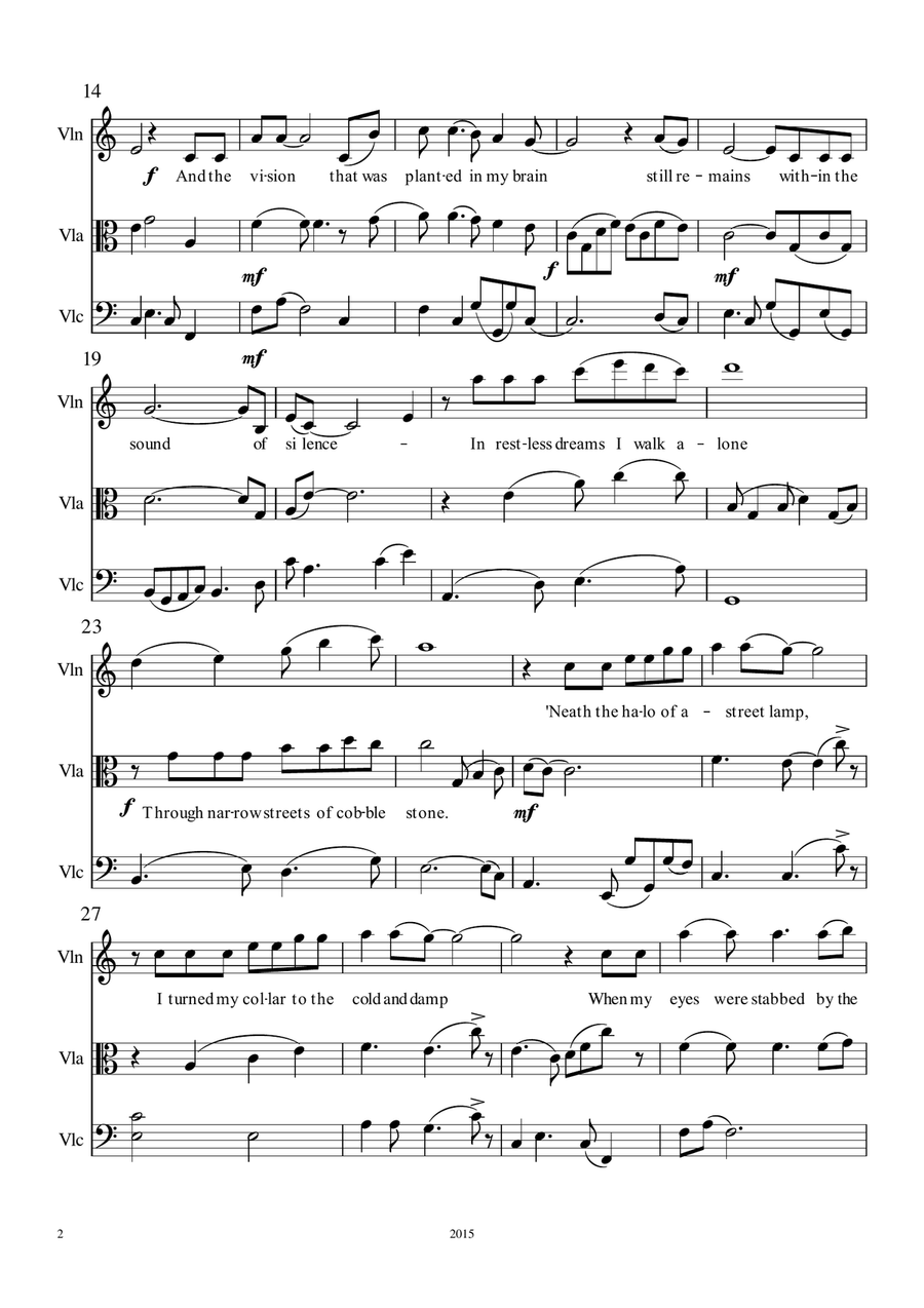 The Sound Of Silence String Trio scores gallery preview page 2