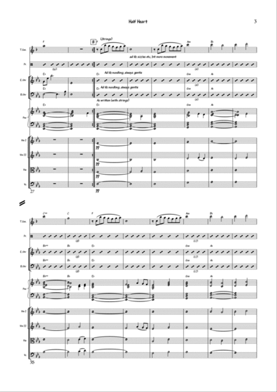 Half Heart Half Heart Tenor Saxophone scores gallery preview page 3