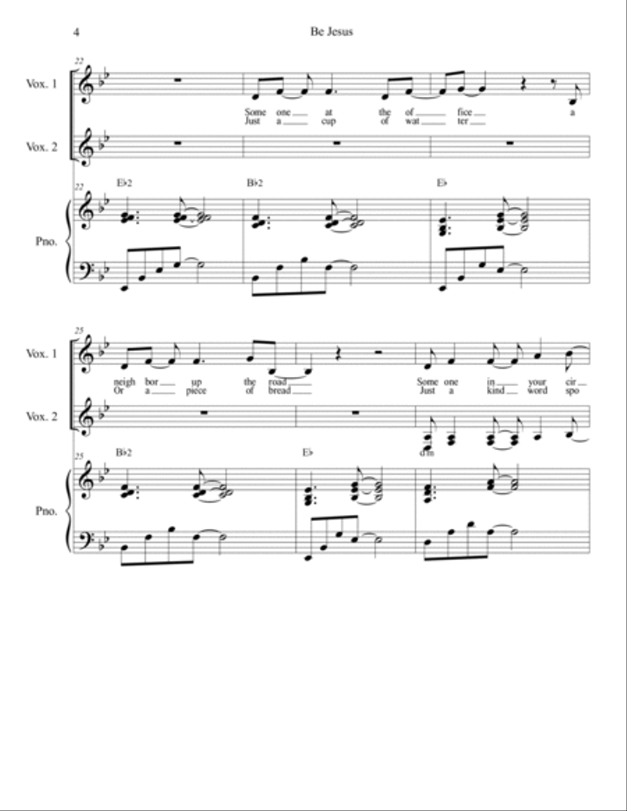Be Jesus Be Jesus Voice scores gallery preview page 4