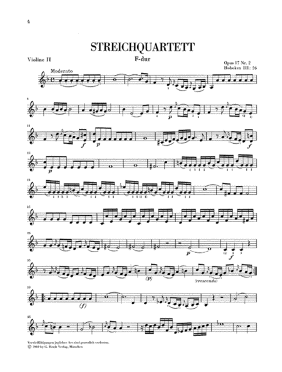 Joseph Haydn – String Quartets Volume III, Op. 17 String Quartet scores gallery preview page 4