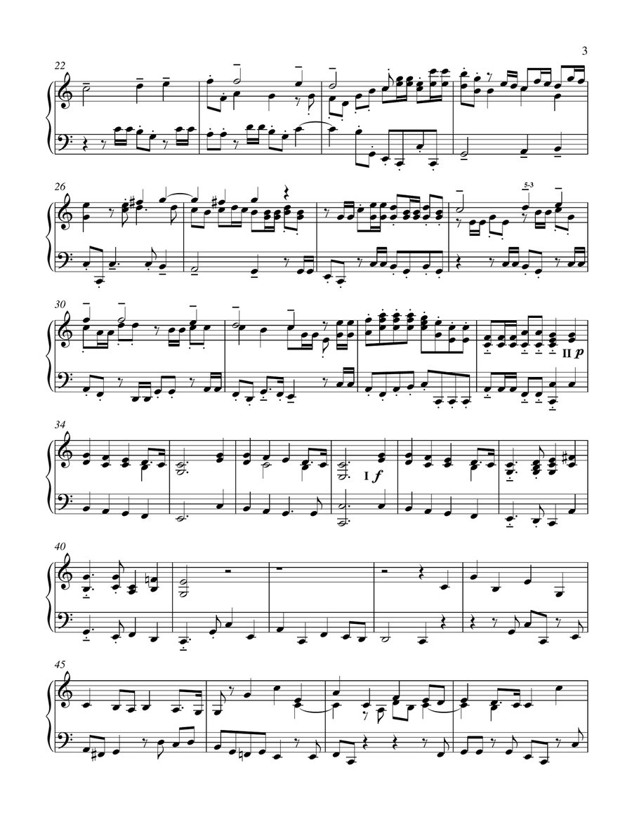 Hallelujah Chorus (Handel) Key of C for Organ or Piano Choir scores gallery preview page 3