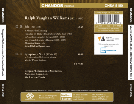 Vaughan Williams: Job & Symphony No. 9