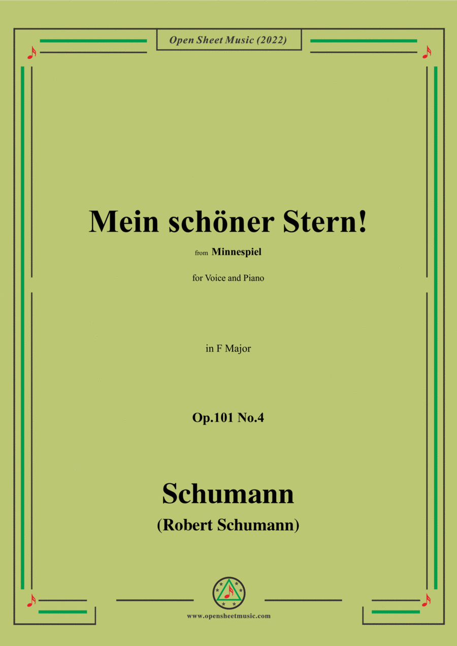 Schumann-Mein schoner Stern!,Op.101 No.4,in F Major Voice scores gallery preview page 1