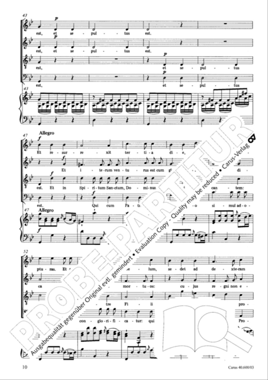 Missa brevis Sti. Joannis de Deo (Kleine Orgelsolomesse) 4-Part scores gallery preview page 15