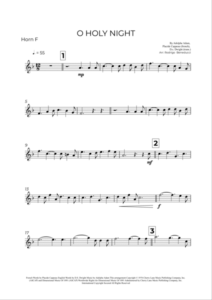 O Holy Night Horn Solo scores gallery preview page 2