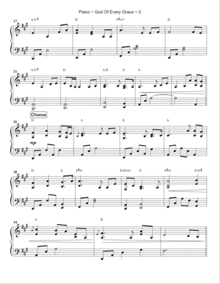 God Of Every Grace Piano Solo scores gallery preview page 3