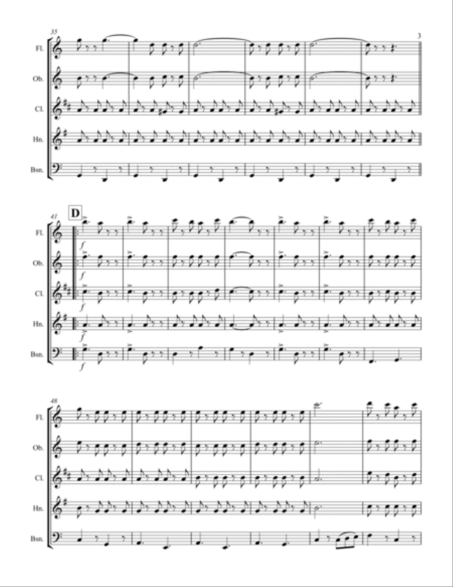 Italian Folksong Medley (for Woodwind Quintet) Woodwind Quintet scores gallery preview page 4
