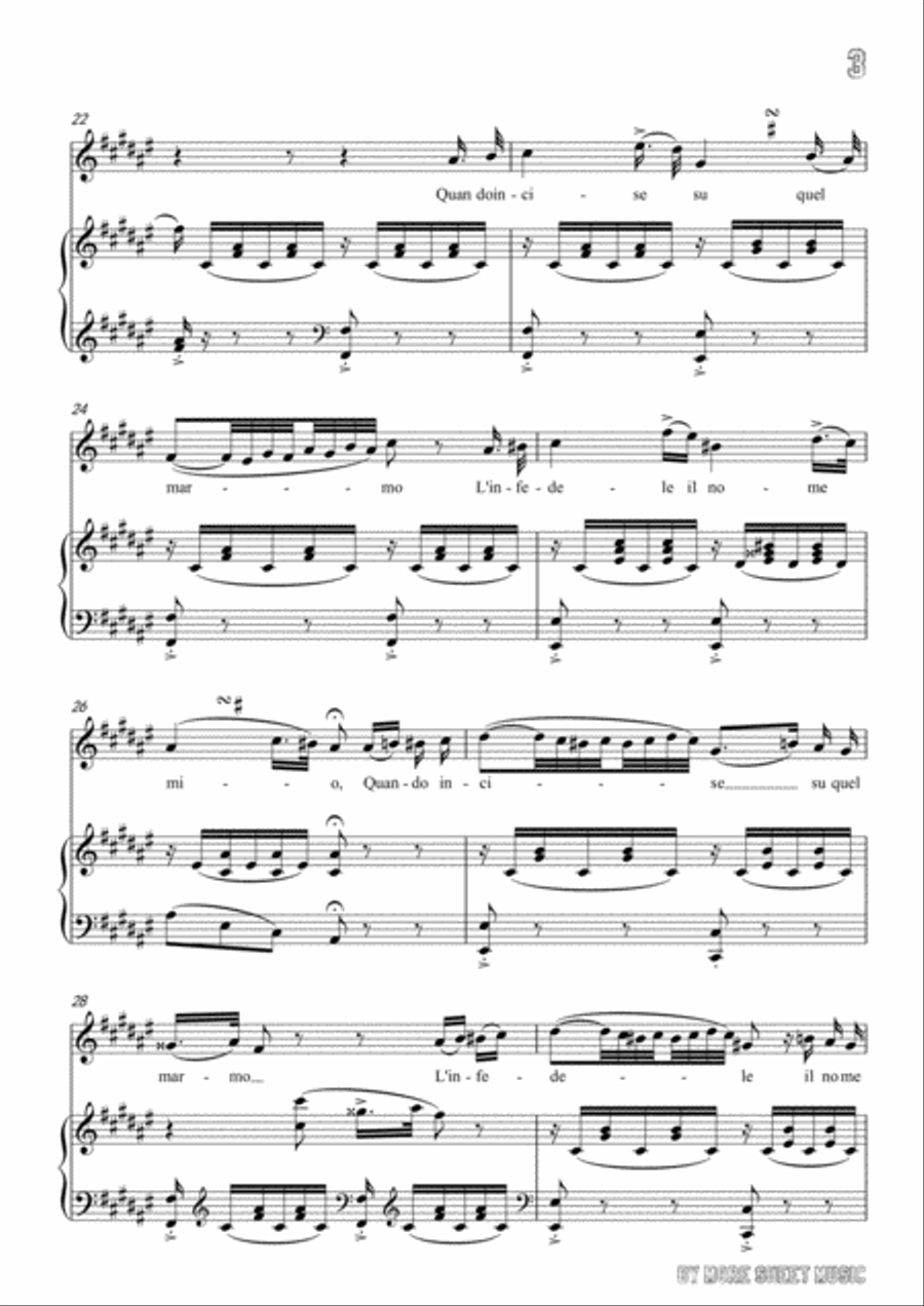 Bellini-Quando incise su quel marmo in A Maj,for voice and piano Voice Solo scores gallery preview page 5