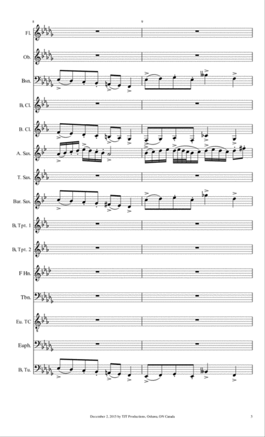 Folk Song for Chamber Wind Philharmonic Concert Band scores gallery preview page 5