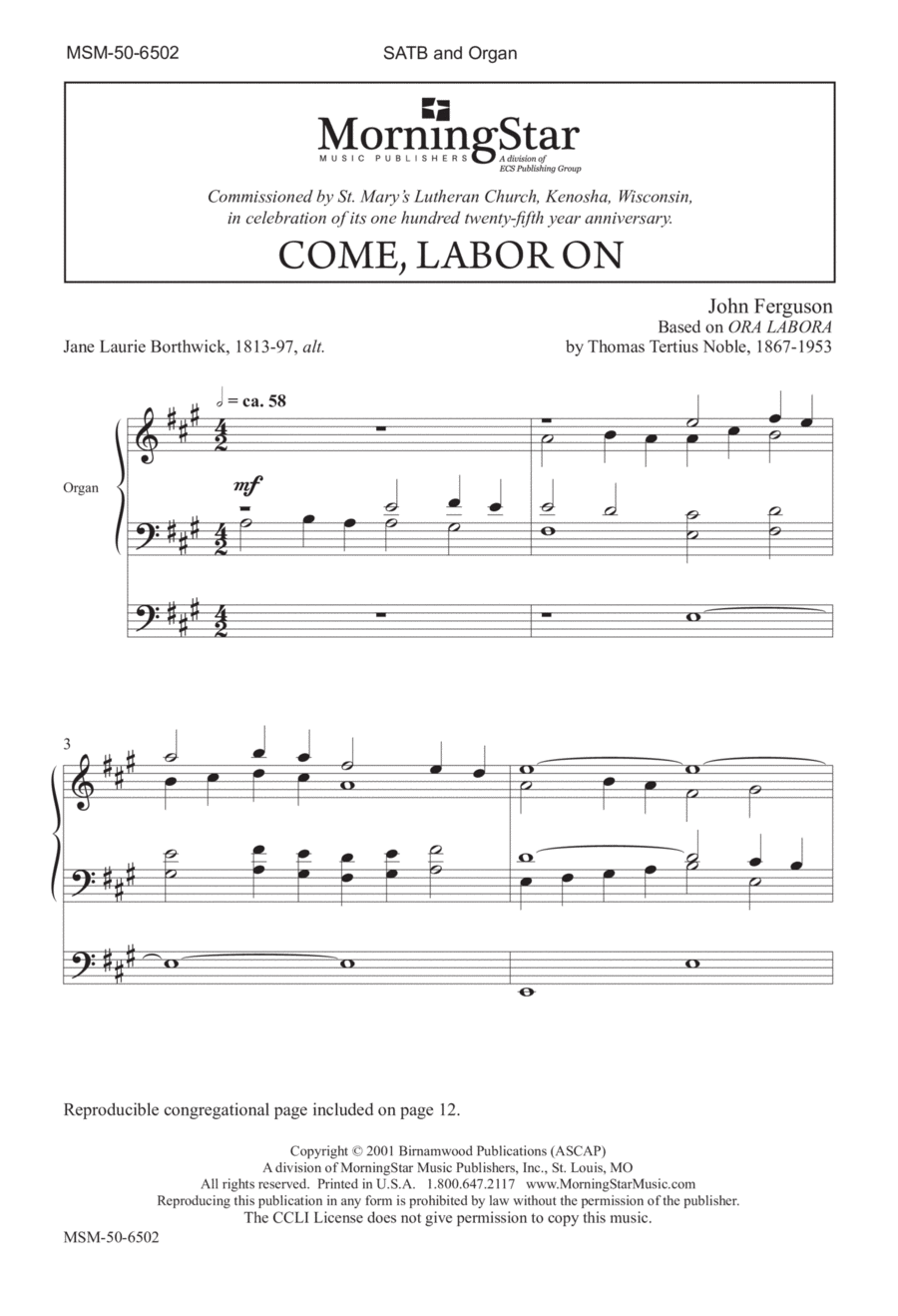 Come Labor On 4-Part scores gallery preview page 1