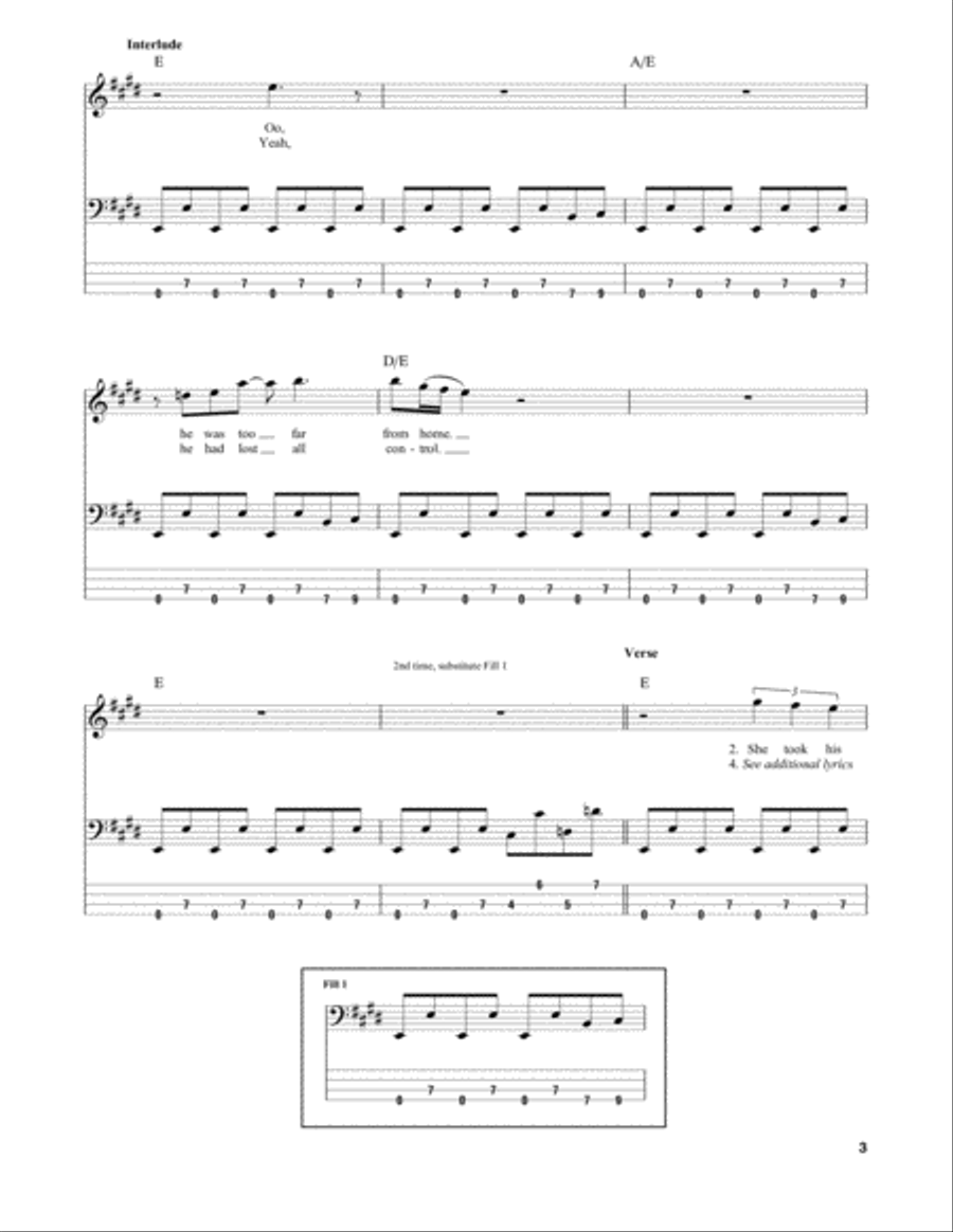 Hollywood Nights Guitar Tablature scores gallery preview page 3
