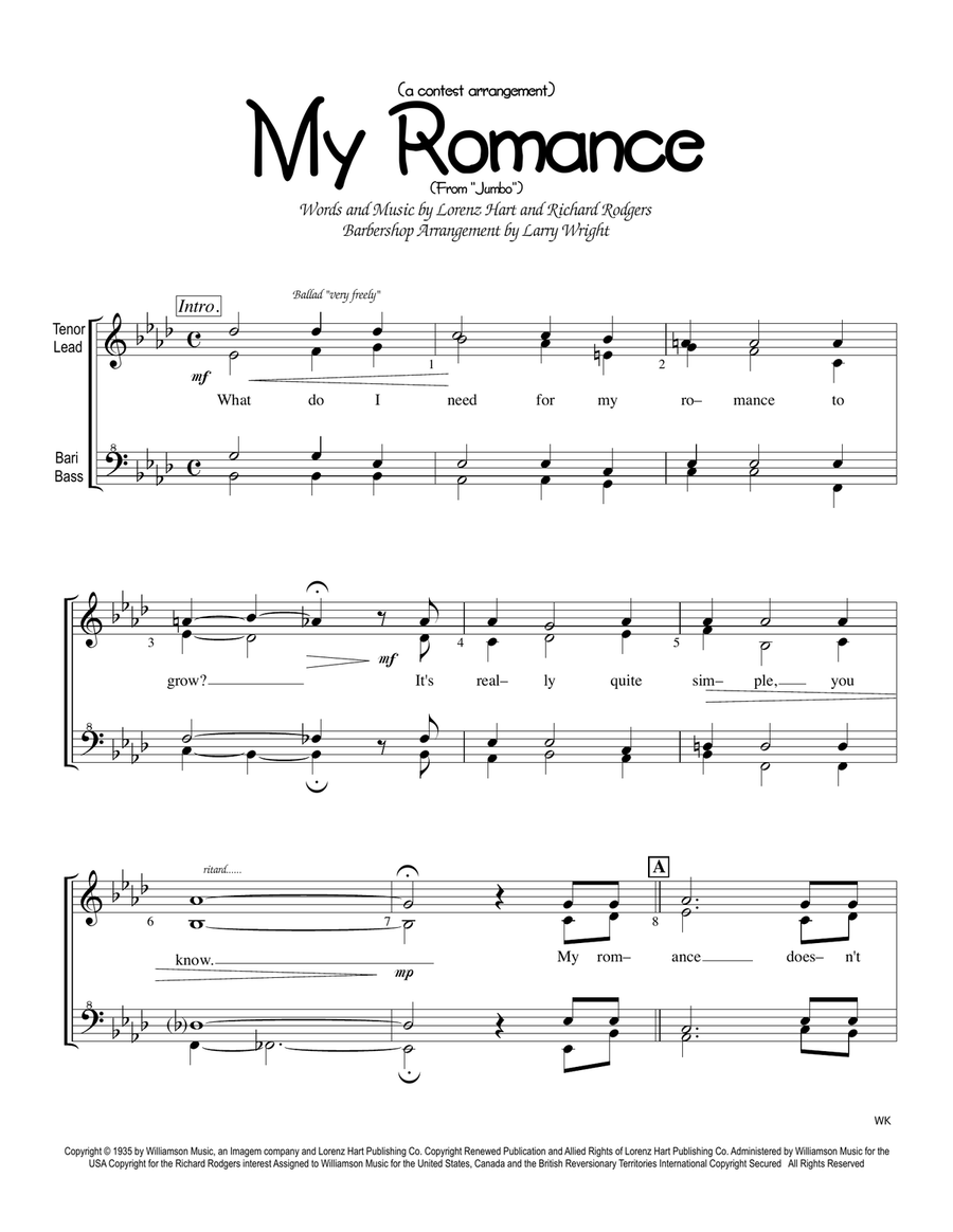 My Romance SSAA scores gallery preview page 1