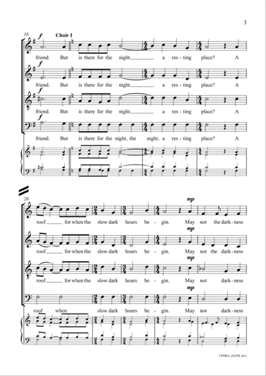 Uphill (SATB, div.) 4-Part scores gallery preview page 3