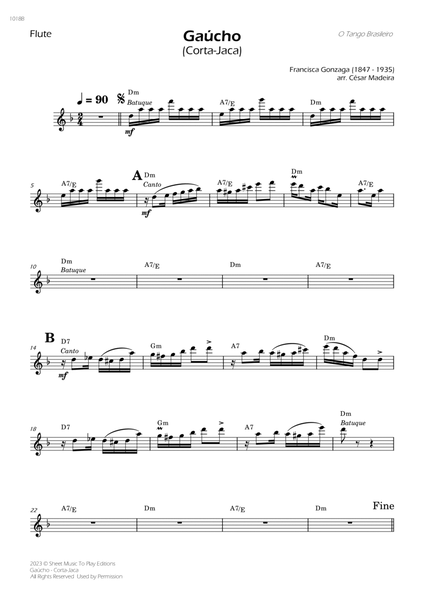 Gaúcho (Corta-Jaca) - Flute Solo - W/Chords image number null