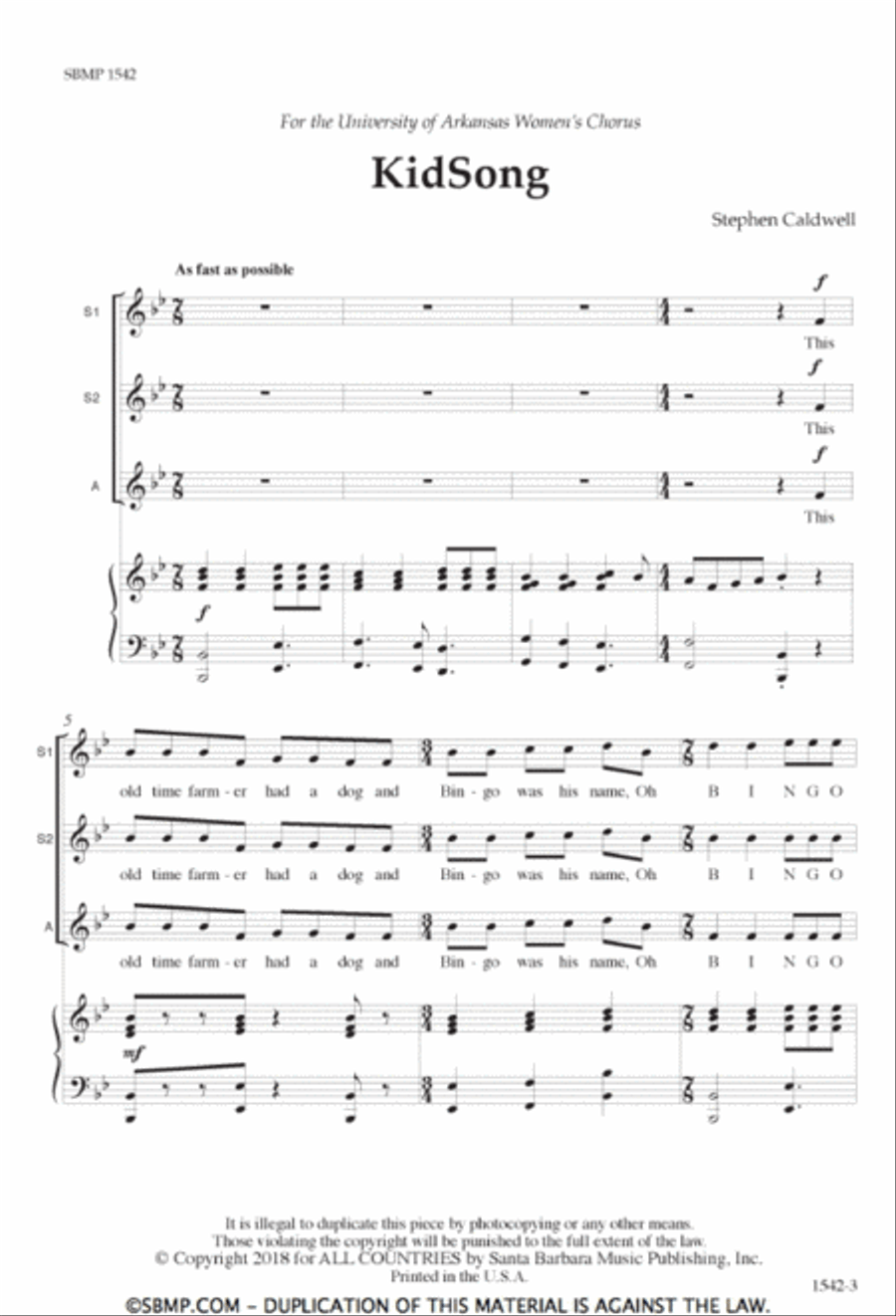 KidSong - SSA Octavo SSA scores gallery preview page 2