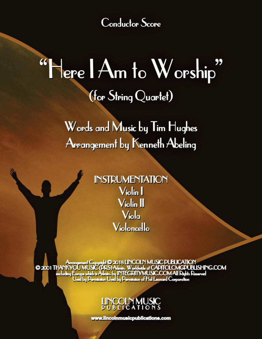 Here I Am To Worship String Quartet scores gallery preview page 1