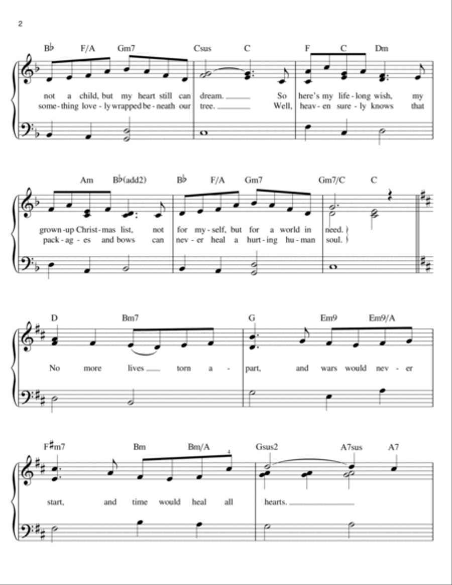 Grown-Up Christmas List Easy Piano scores gallery preview page 2