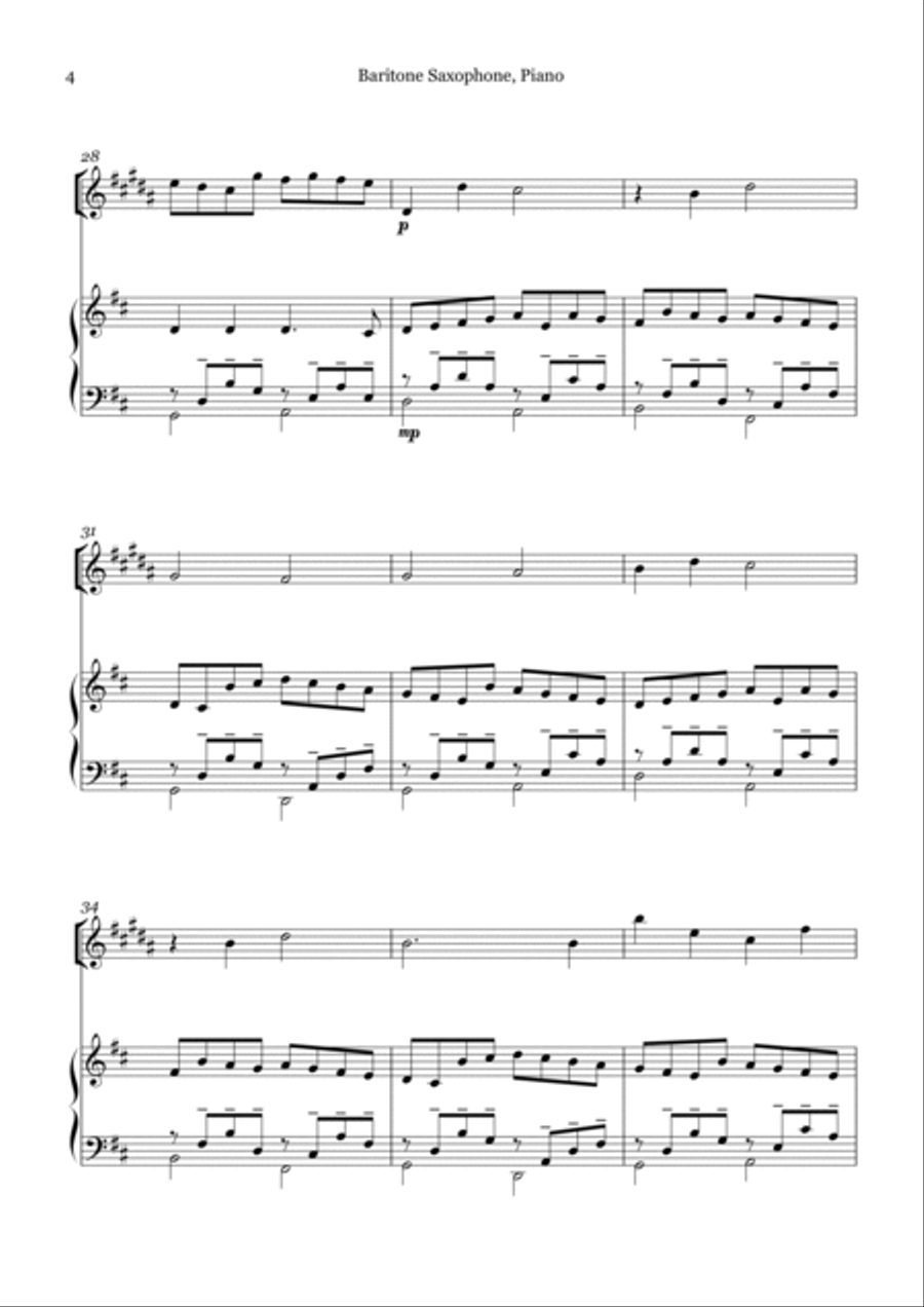 Canon in D For Baritone Sax And Piano Woodwind Ensemble scores gallery preview page 4