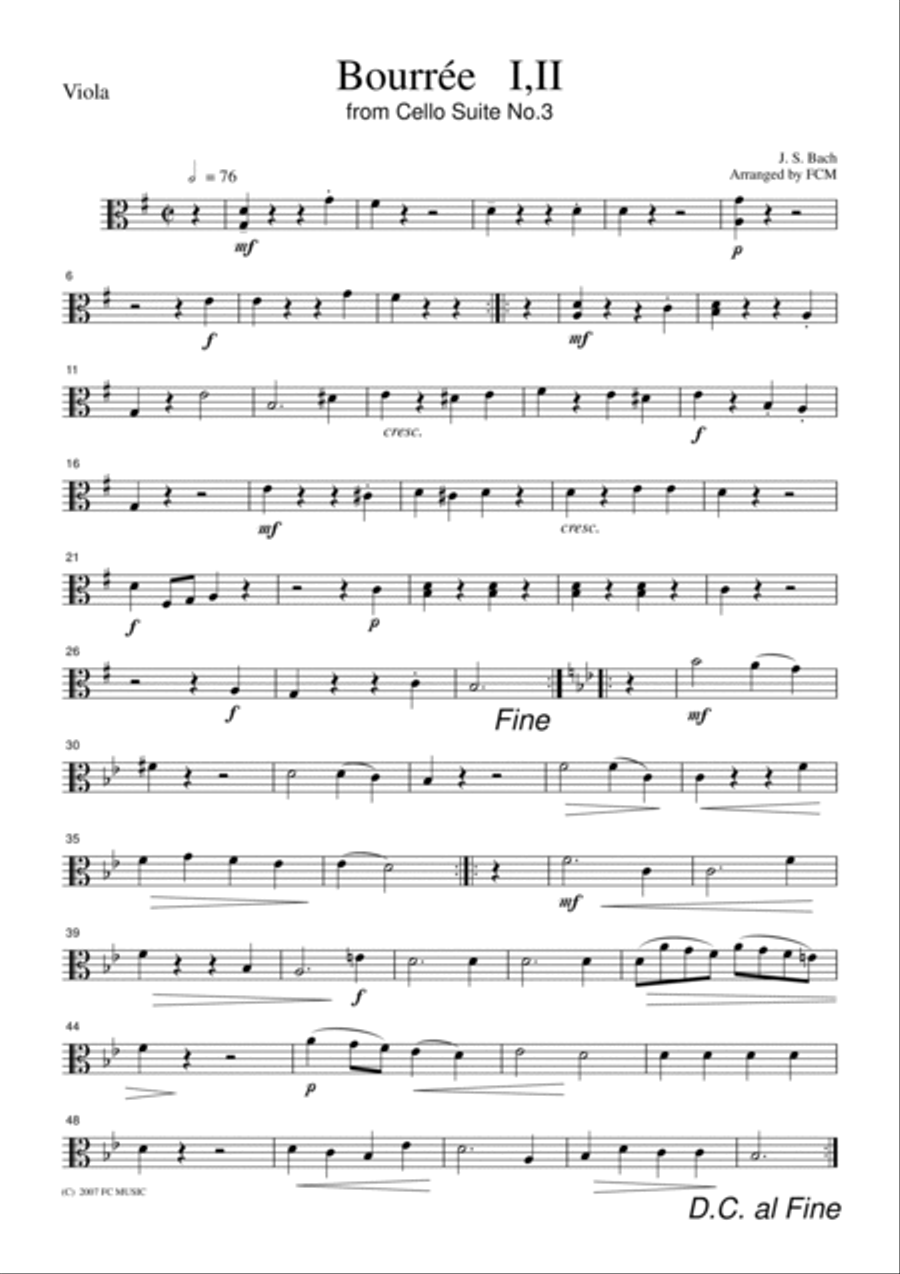 Bach cello deals suite 3 viola