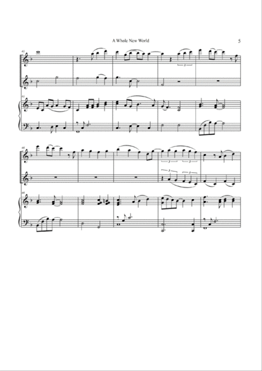 A Whole New World String Duet scores gallery preview page 5