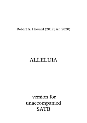 Book cover for Alleluia (Unaccompanied SATB version)