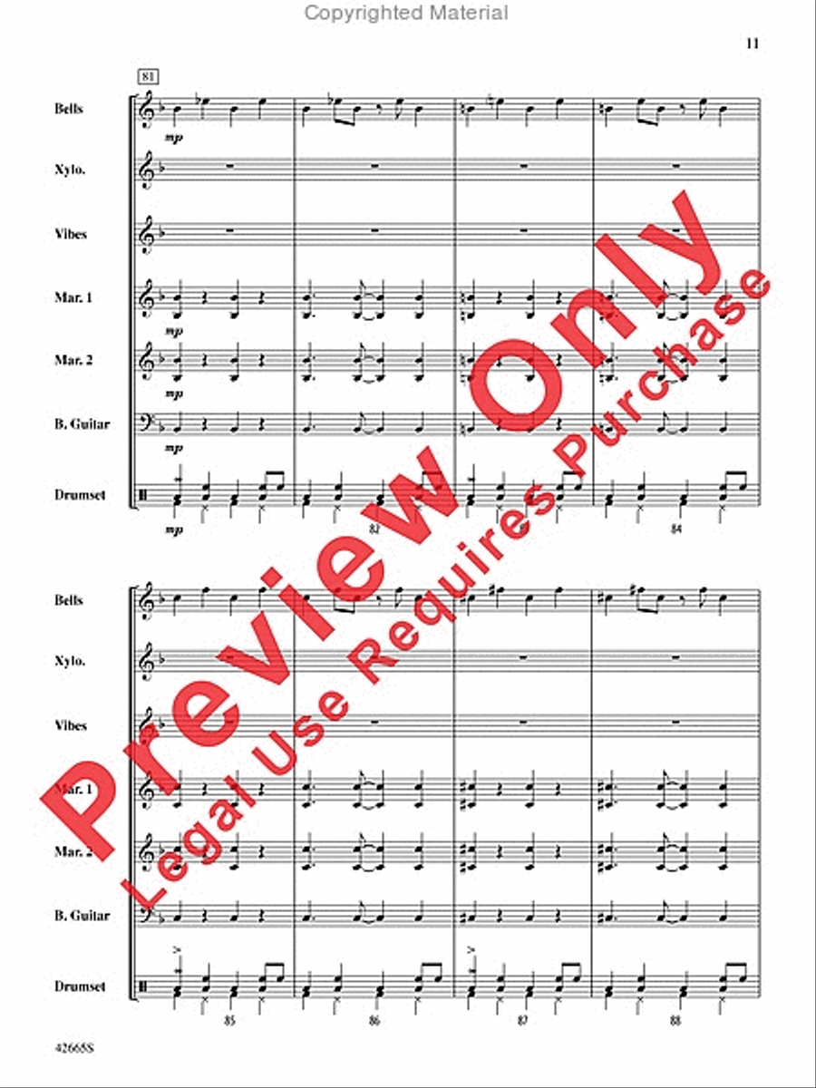 Cantina Band (from Star Wars) Percussion Ensemble scores gallery preview page 12
