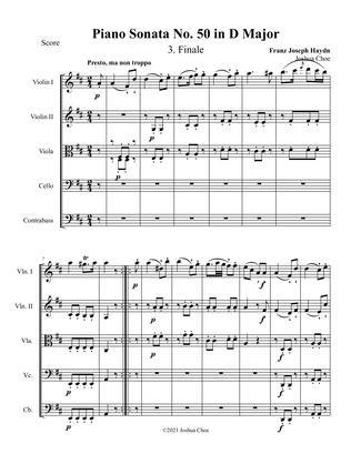 Book cover for Piano Sonata in D major, Hob.XVI:37, Movement 3