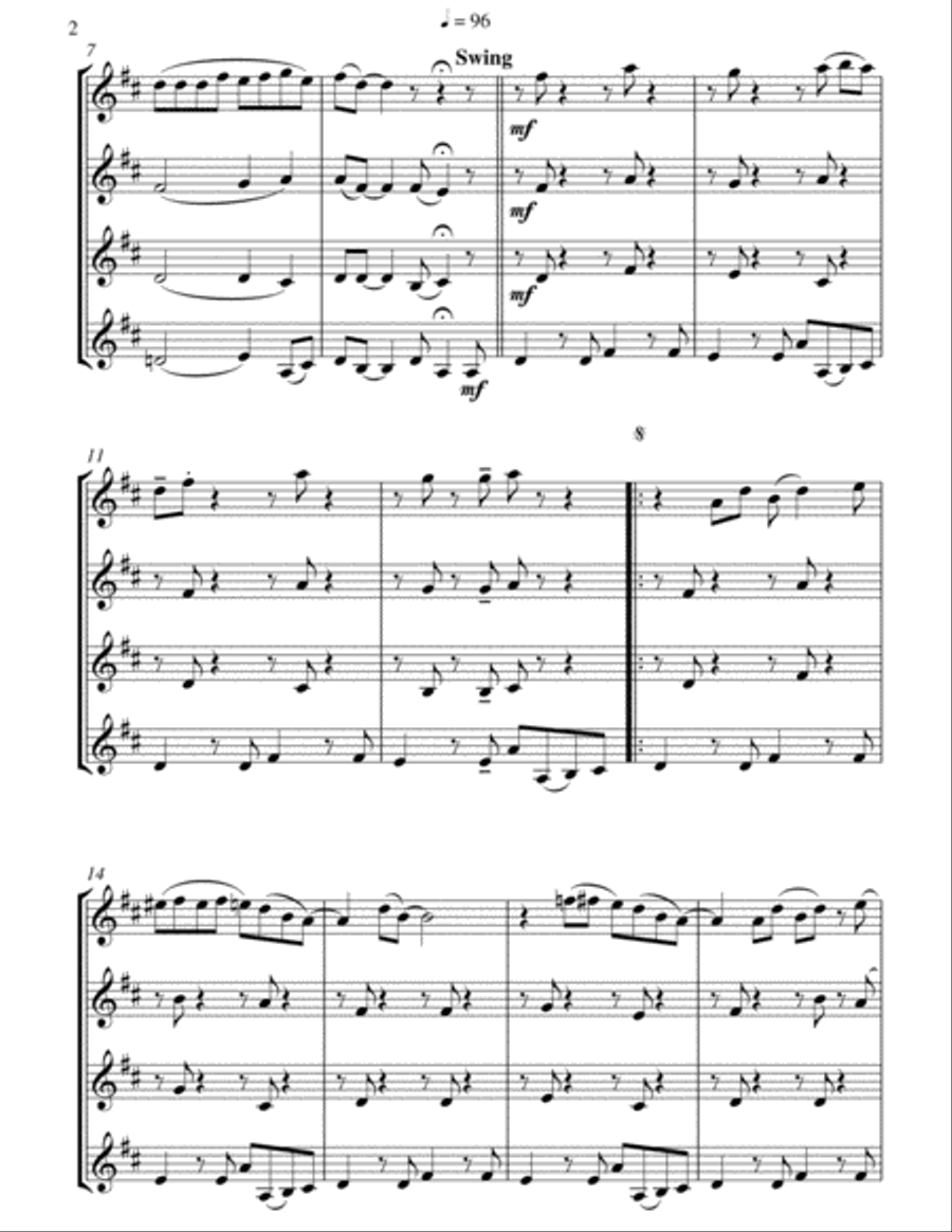 Santa Baby Clarinet Quartet scores gallery preview page 3