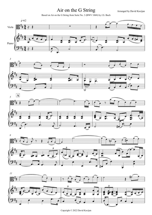 Air on the G String - INTERMEDIATE (viola & piano)