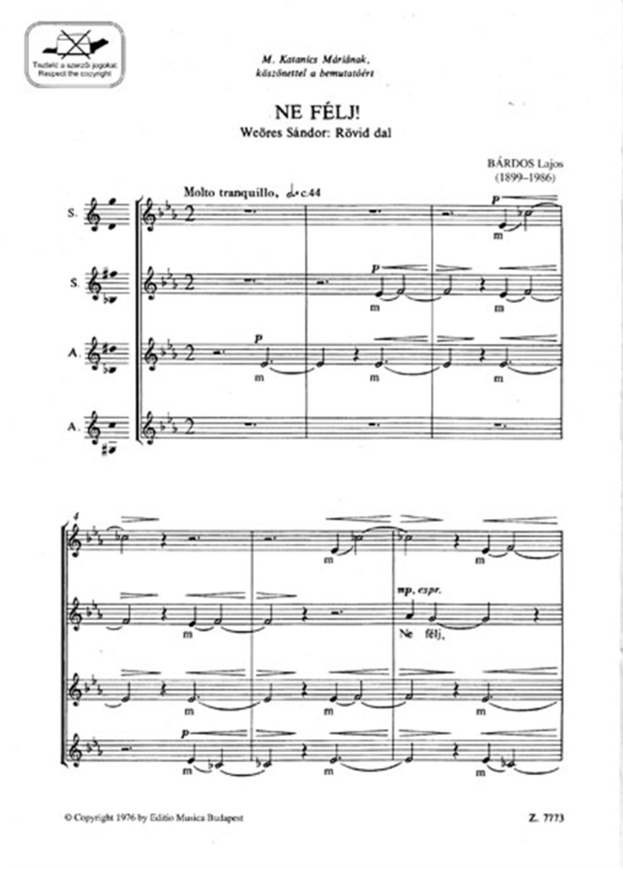 Ne félj! Ne félj! A Cappella scores gallery preview page 1
