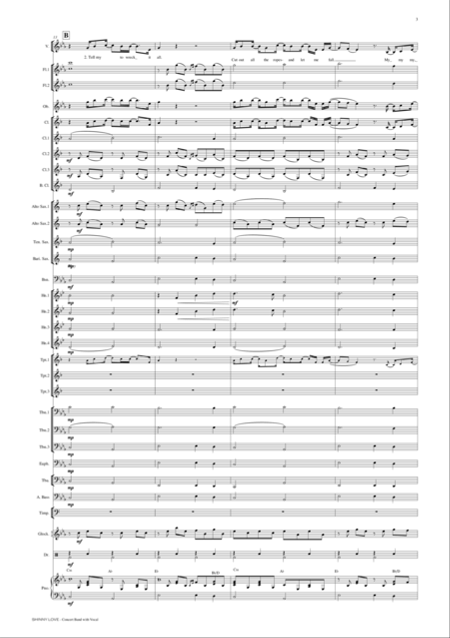 Skinny Love Concert Band scores gallery preview page 4