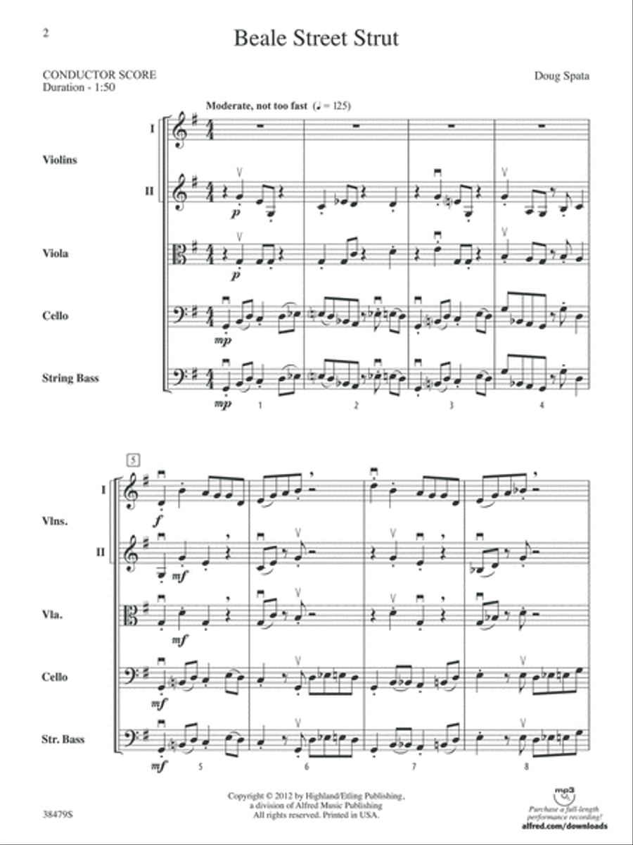 Beale Street Strut: Score String Orchestra scores gallery preview page 2