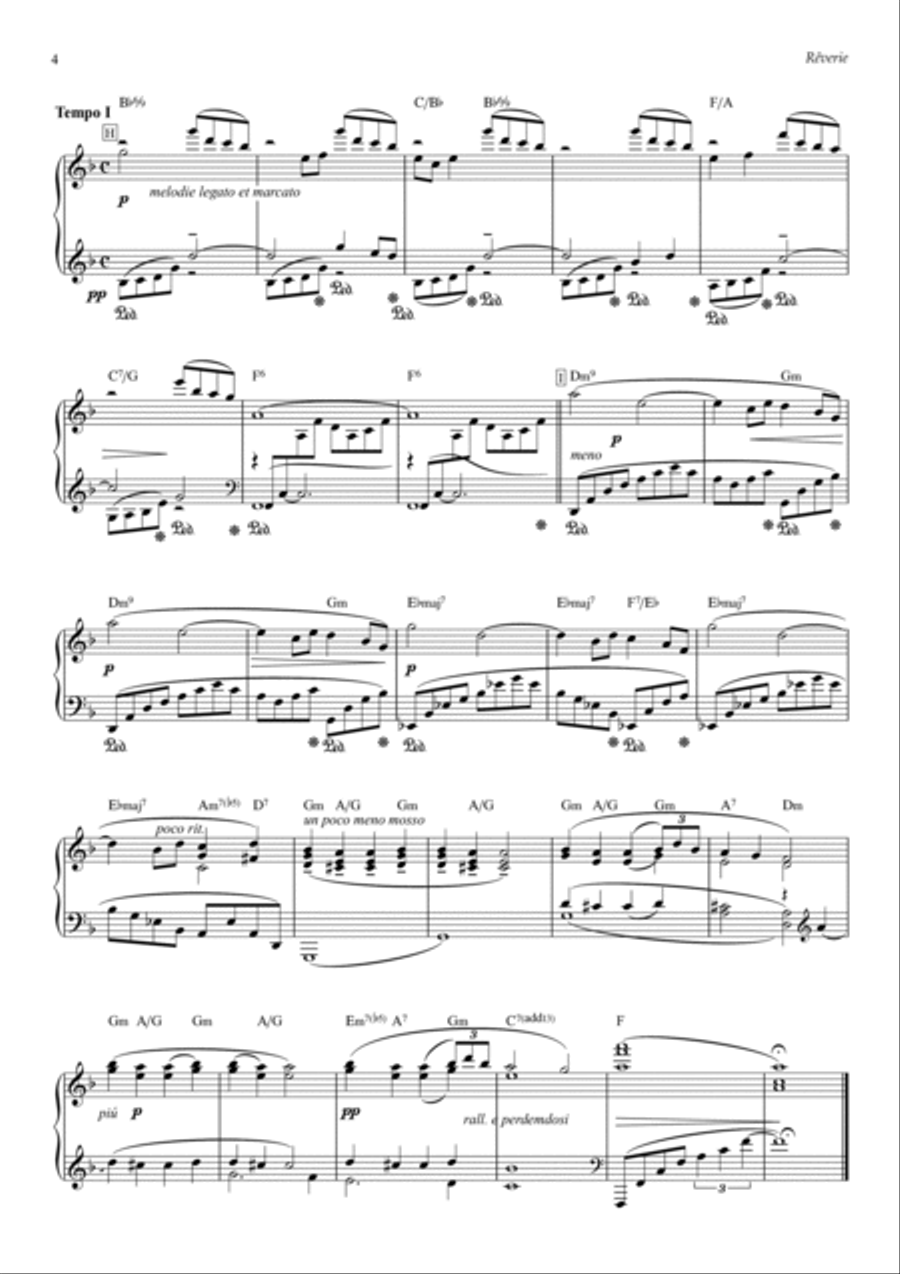 Rêverie - Debussy (Piano with Chords & Lead Sheet) Piano Solo scores gallery preview page 4