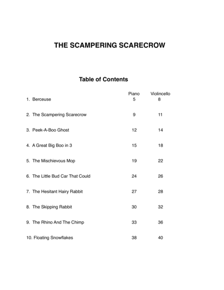 THE SCAMPERING SCARECROW CELLO BOOK image number null