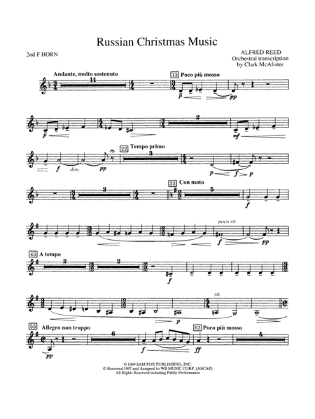 Russian Christmas Music: 2nd F Horn