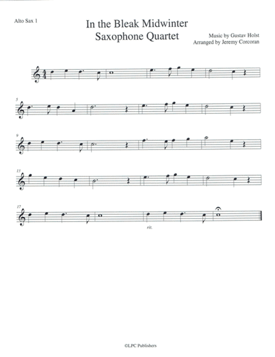 In the Bleak Midwinter for Saxophone Quartet (SATB or AATB) image number null