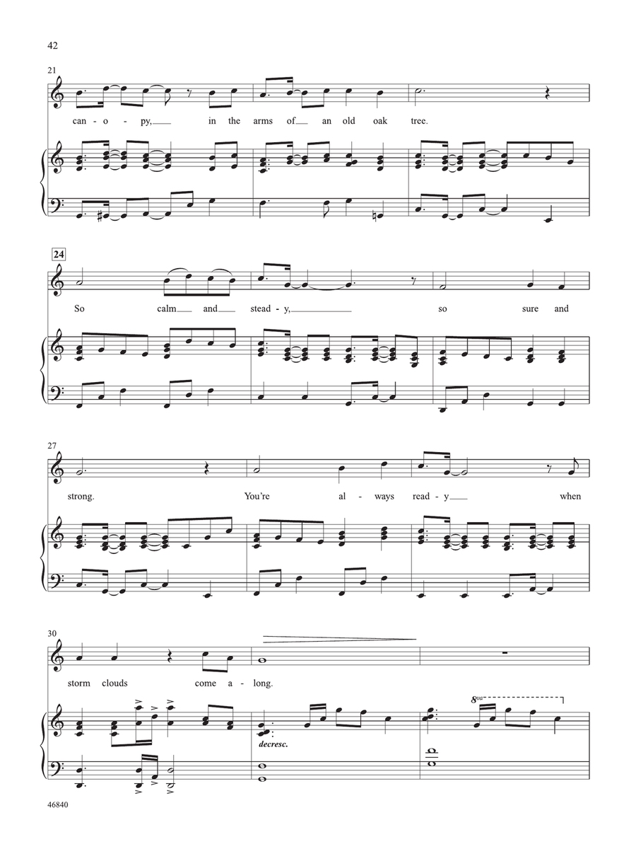 In the Arms of an Oak - Piano/Vocal Solo (Medium Voice) Piano, Vocal scores gallery preview page 3