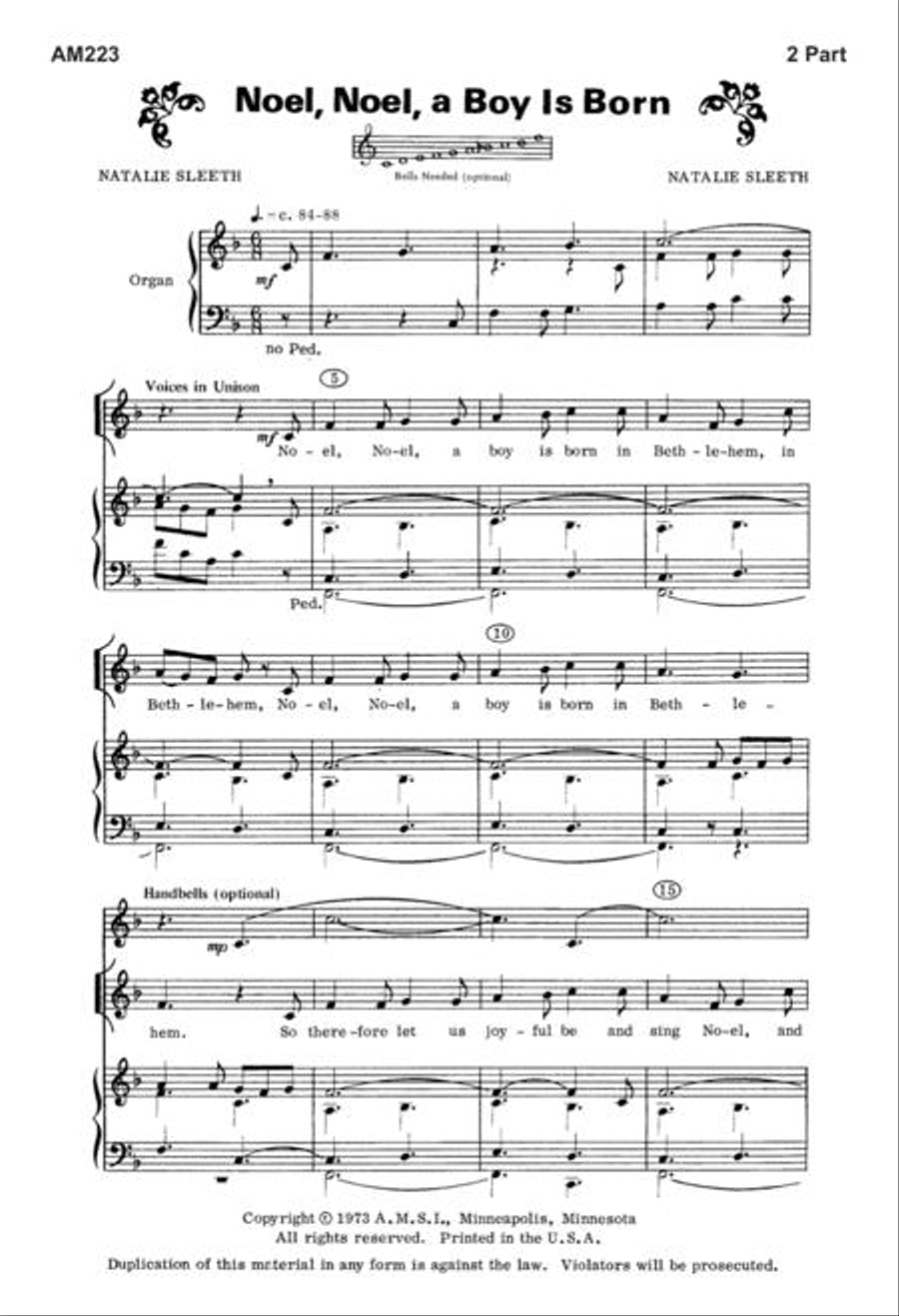 Noel, Noel, a Boy is Born 2-Part scores gallery preview page 1