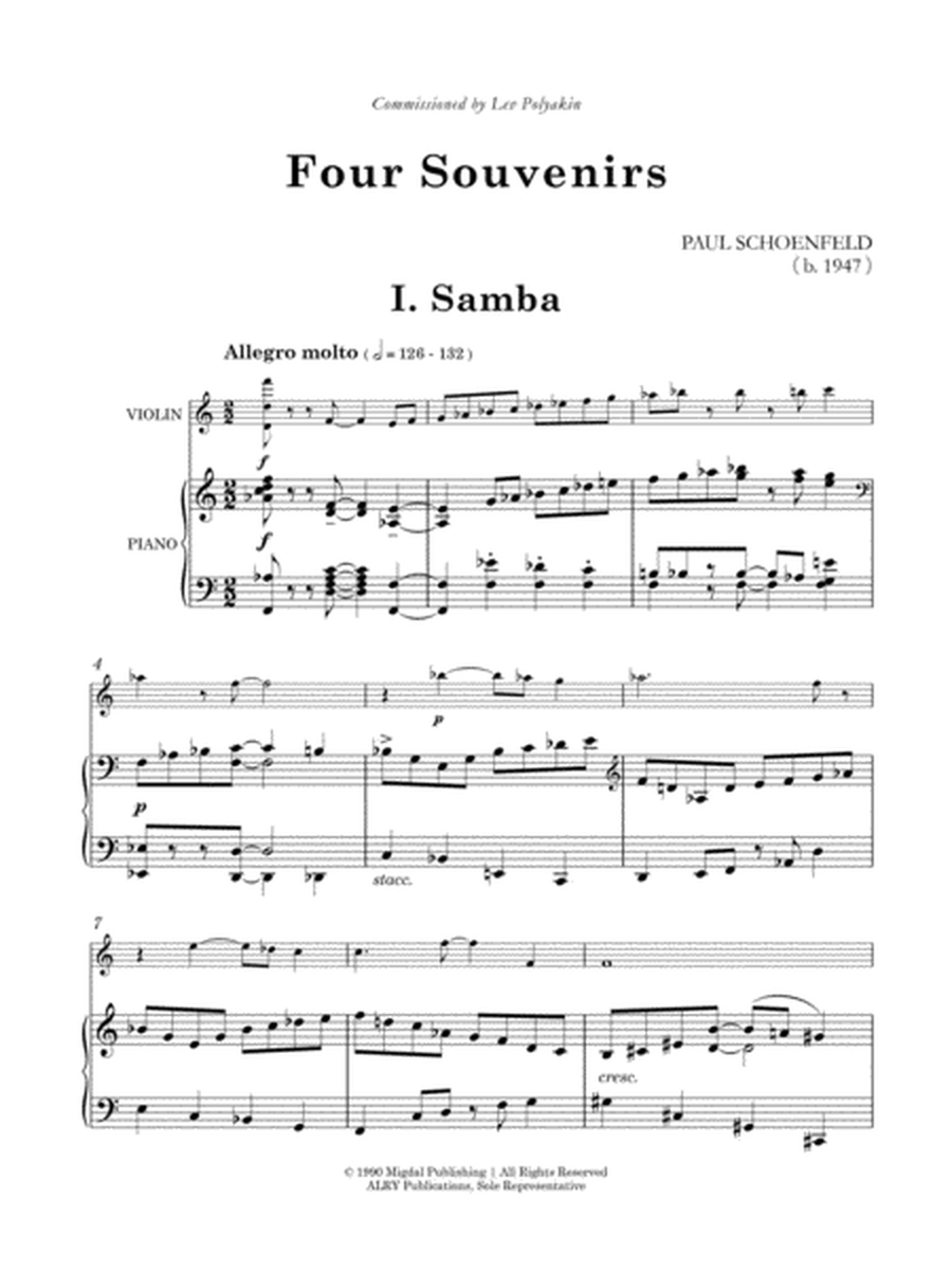Four Souvenirs for Violin and Piano
