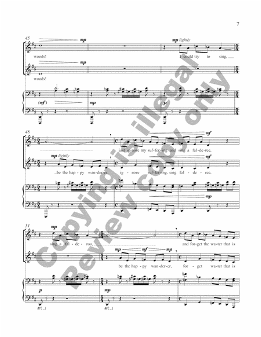 Bah! Wilderness: Two Songs in Praise of the Indoors: 2. Walking in the Woods SA scores gallery preview page 10