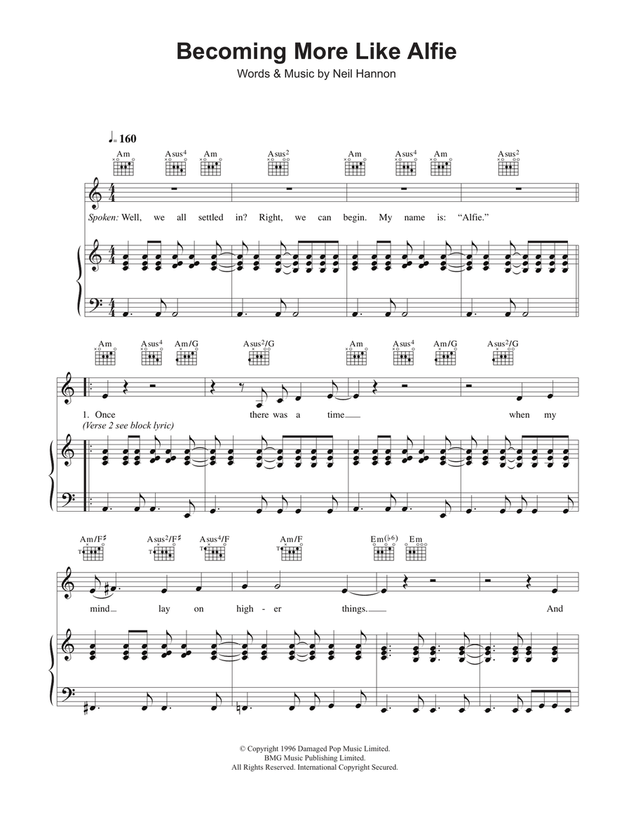 Becoming More Like Alfie Piano, Vocal scores gallery preview page 1