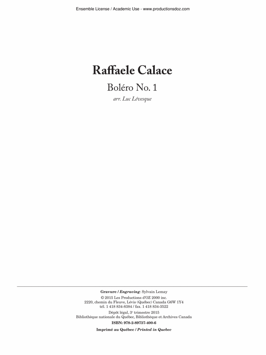 Boléro No. 1 Boléro No. 1 Guitar Ensemble scores gallery preview page 1