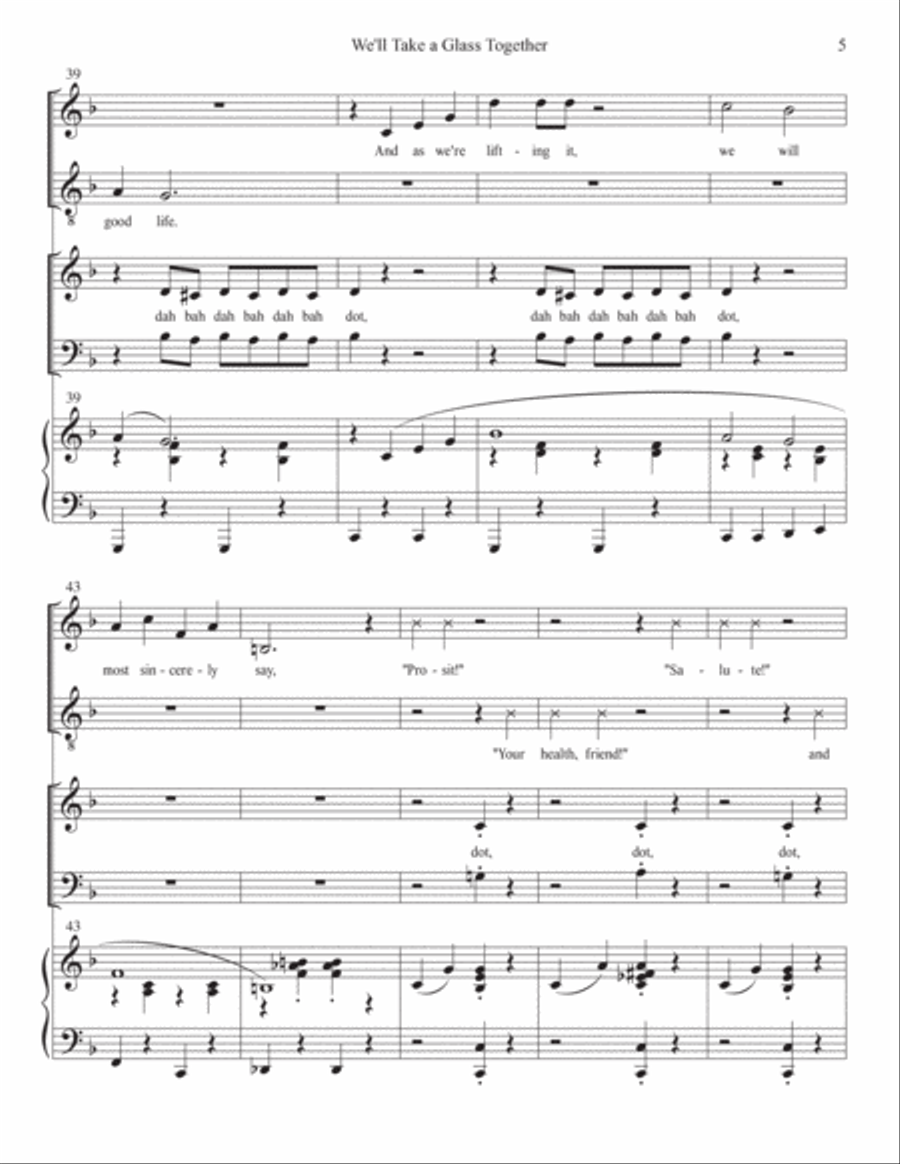 We'll Take A Glass Together 4-Part scores gallery preview page 5