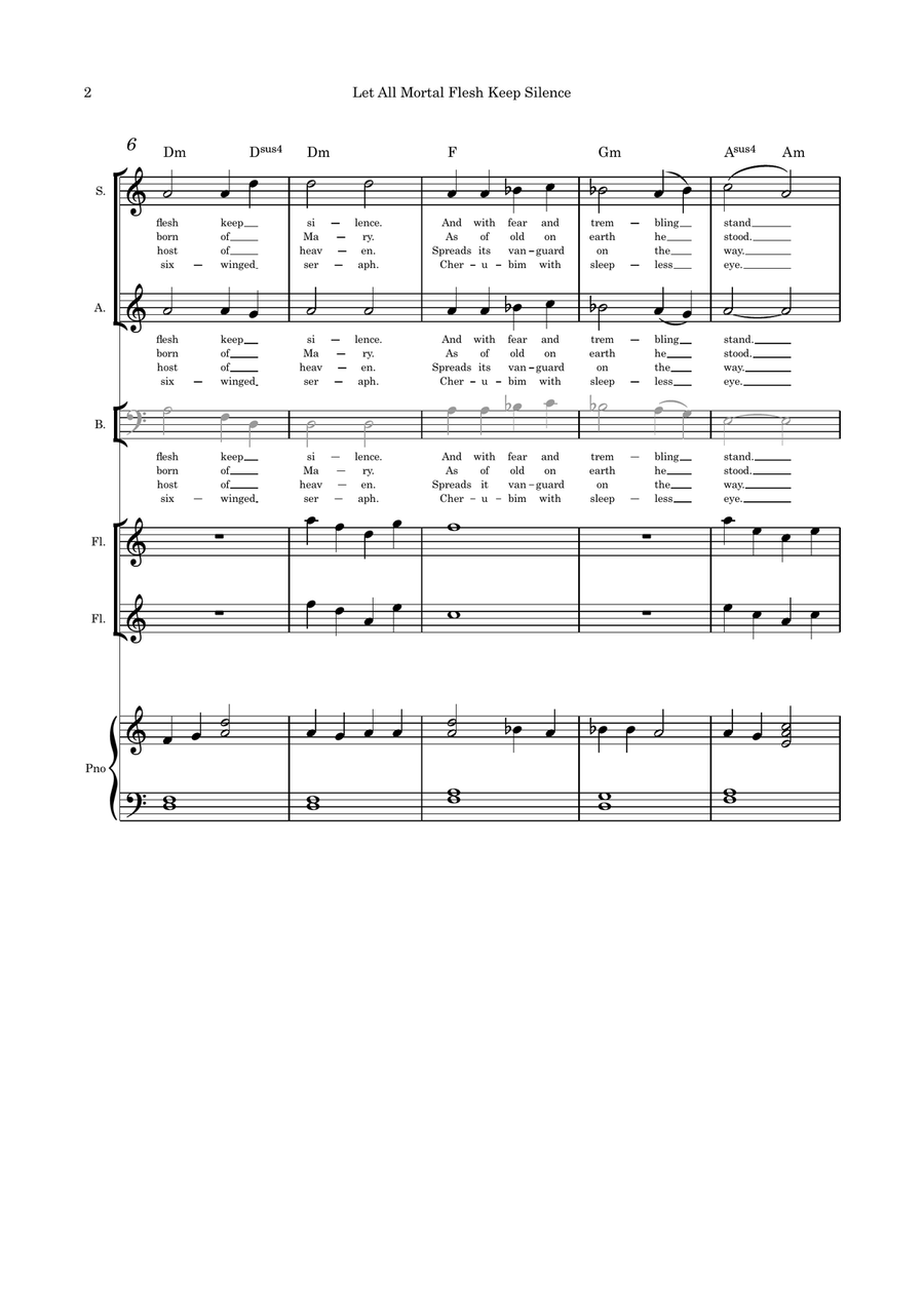 Let All Mortal Flesh Keep Silence Vocal duet flute duet and Piano Flute Duet scores gallery preview page 2