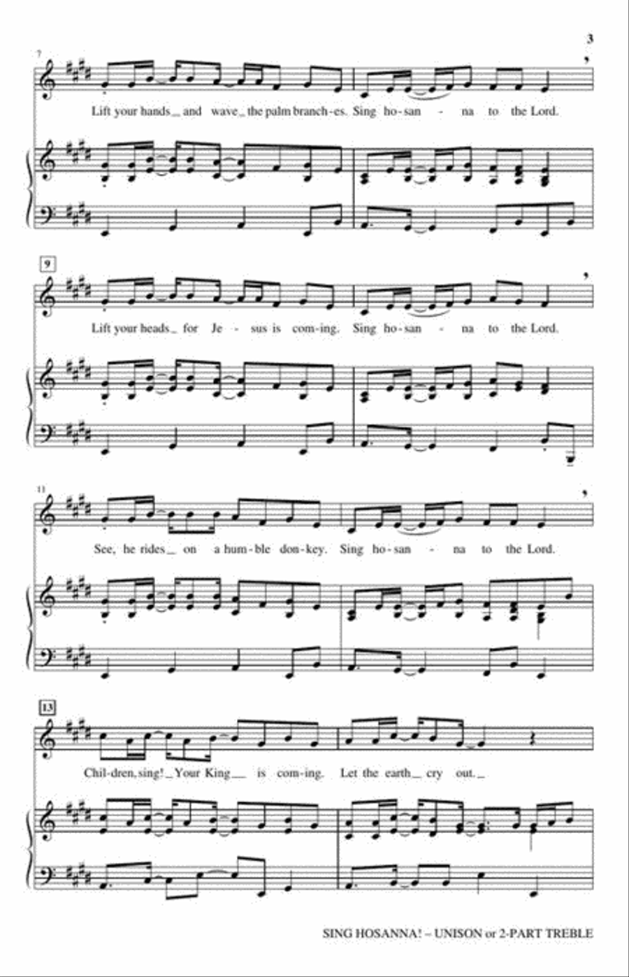 Sing Hosanna! Sing Hosanna! Unison Choir scores gallery preview page 4