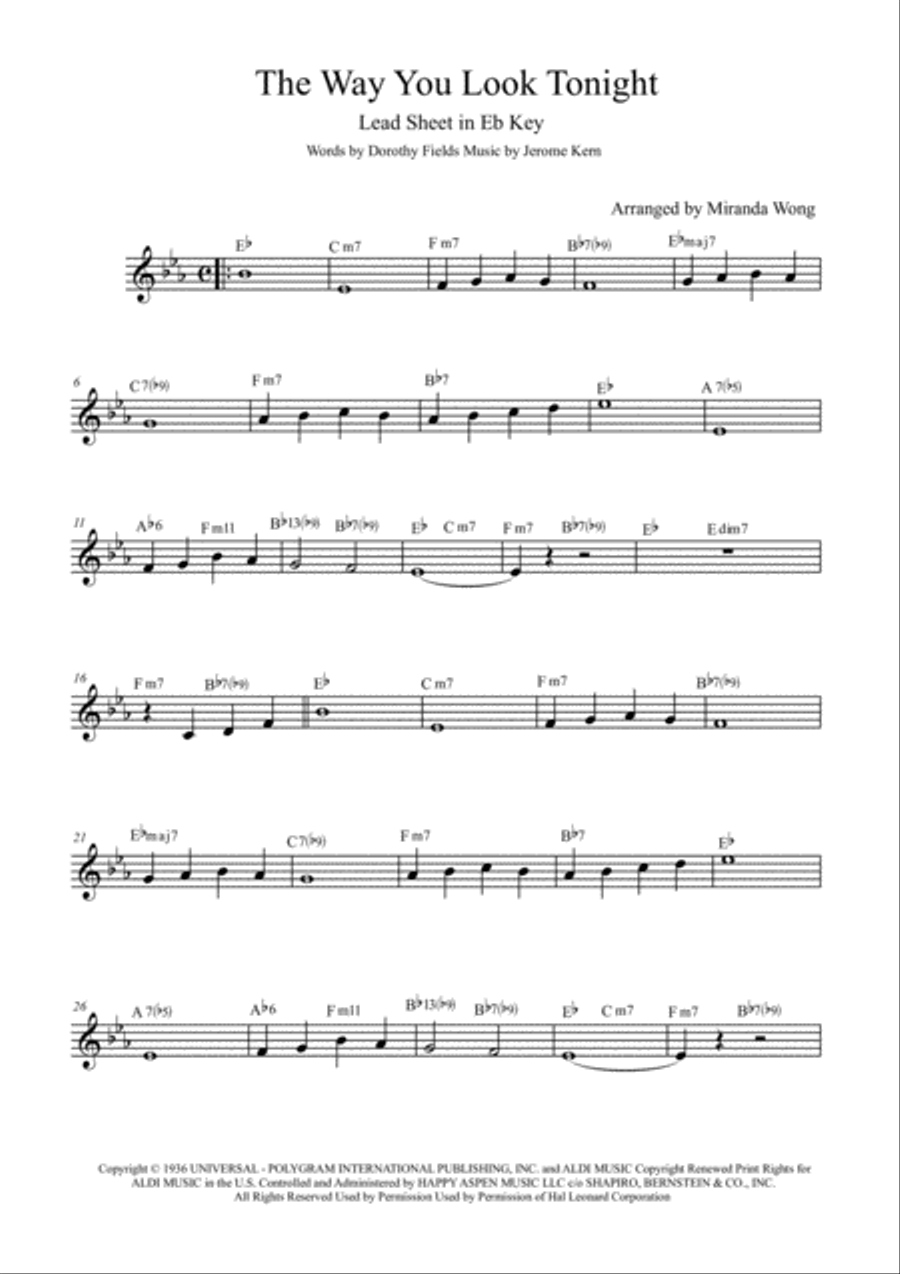 The Way You Look Tonight Large Ensemble scores gallery preview page 1