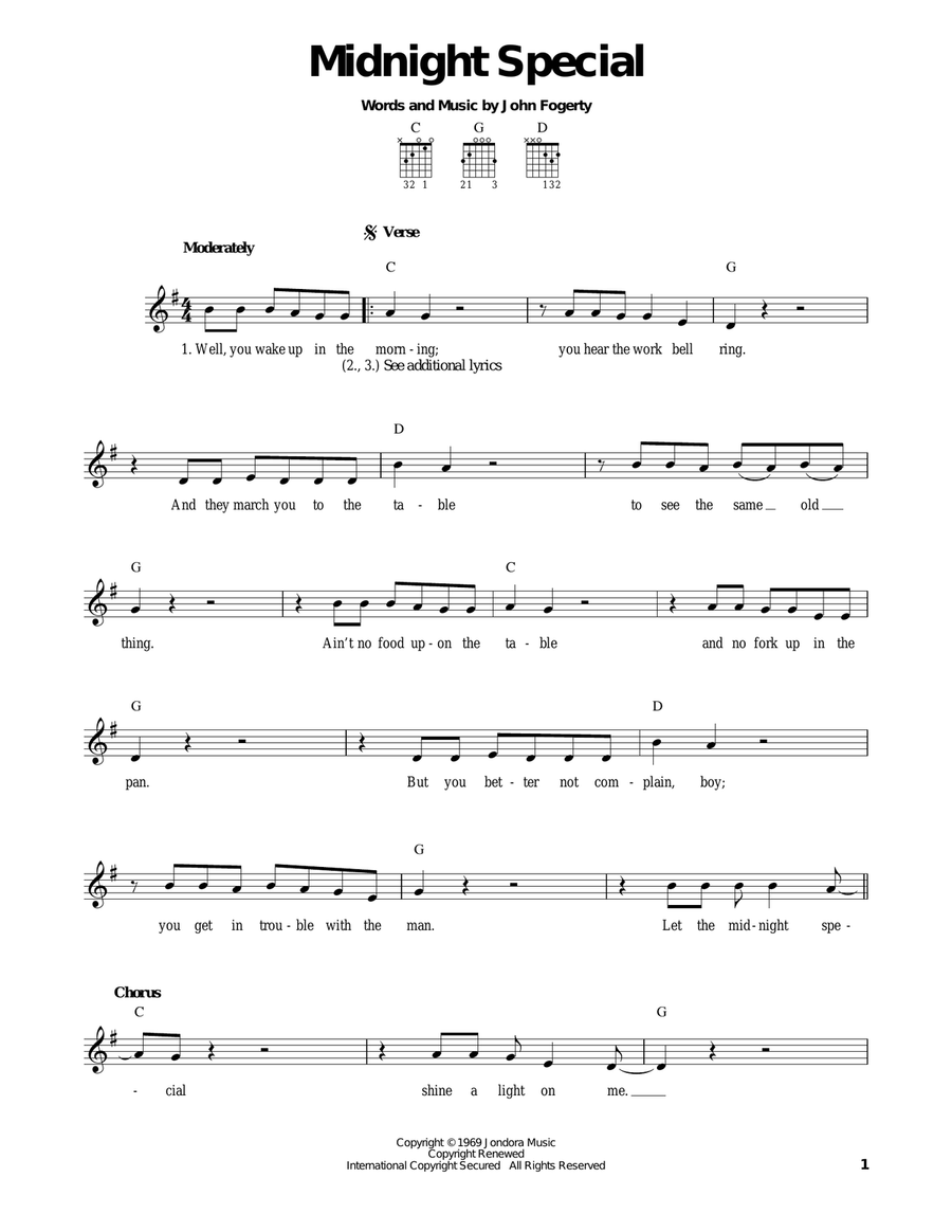 Midnight Special Acoustic Guitar scores gallery preview page 1