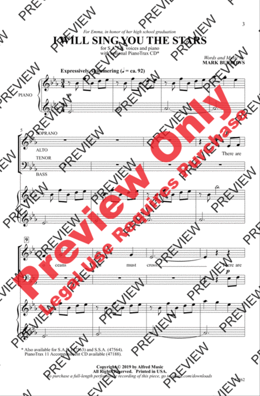 I Will Sing You the Stars 4-Part scores gallery preview page 2